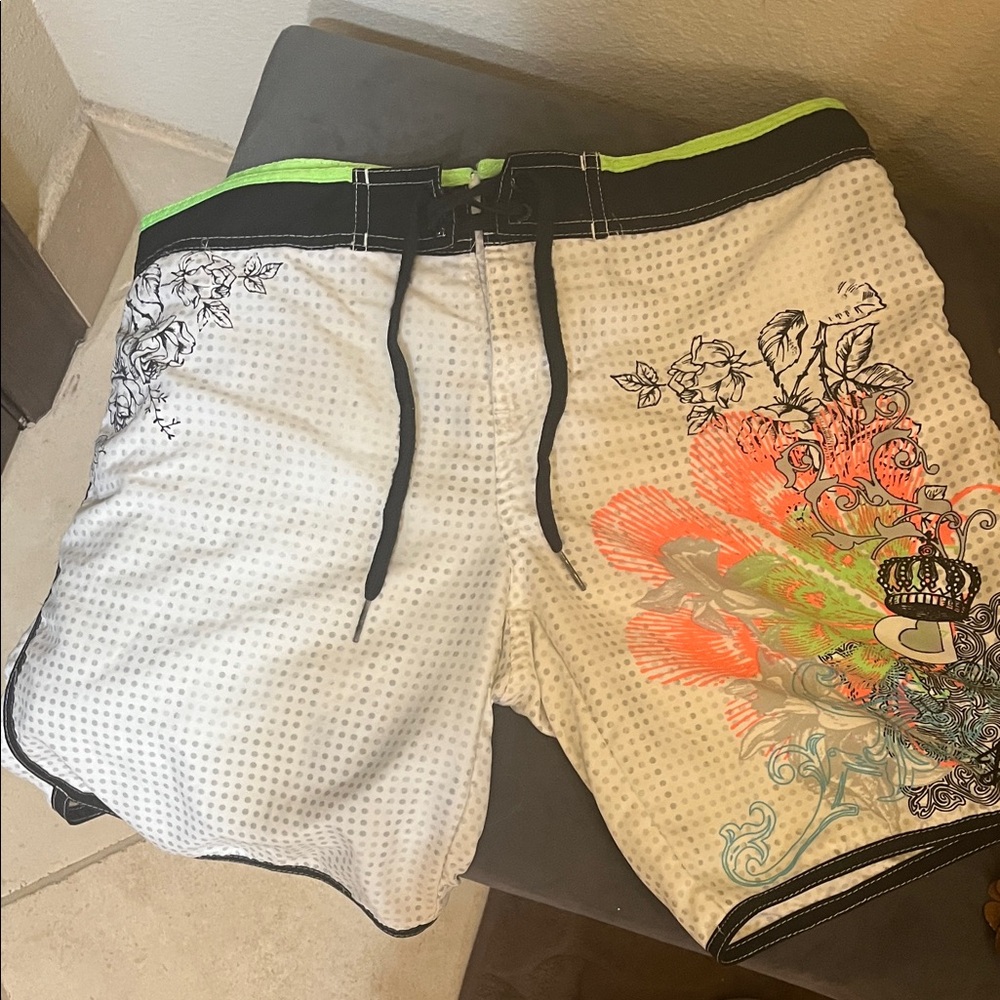 Body Glove White and Neon Green Swim Coverup